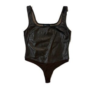 Faux Leather Bodysuit